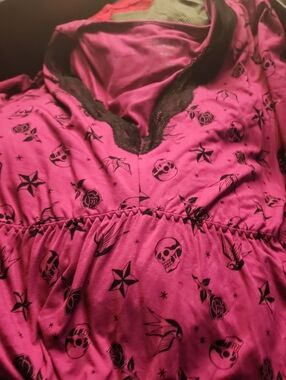 Skulls lace sleep dress